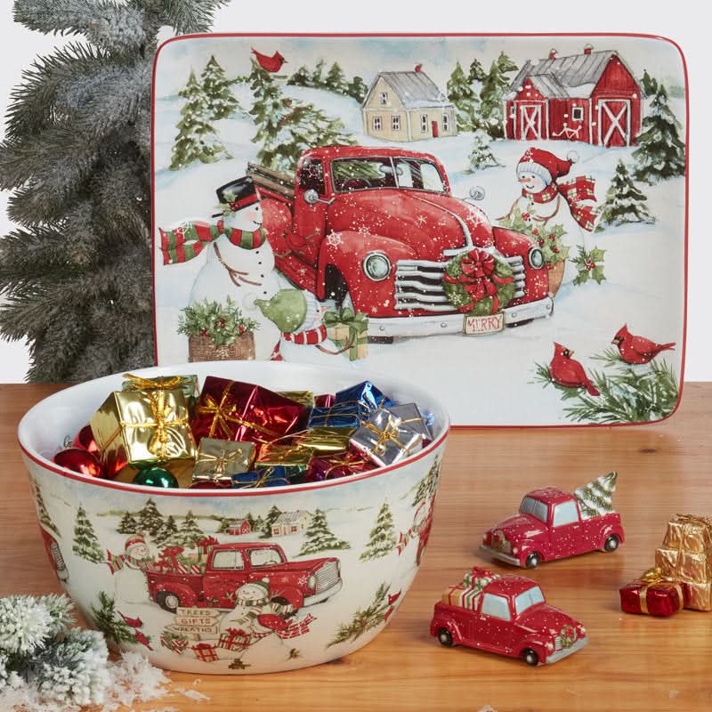16-Piece Christmas Pattern Porcelain Dinnerware Set – Service for 4 People