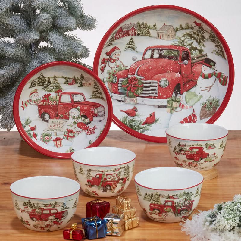 16-Piece Christmas Pattern Porcelain Dinnerware Set – Service for 4 People