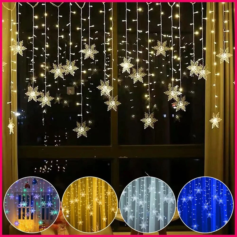 LED Curtain Lights Christmas Decoration Snowflakes