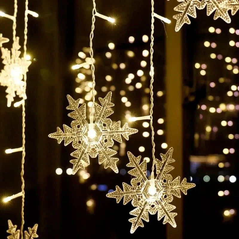 Snowflake LED Curtain Lights – Christmas Magic in Every Detail ❄️✨🎄