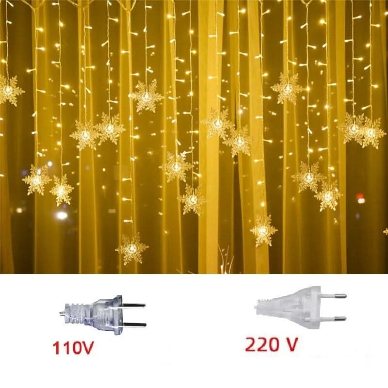 LED Curtain Lights Christmas Decoration Snowflakes