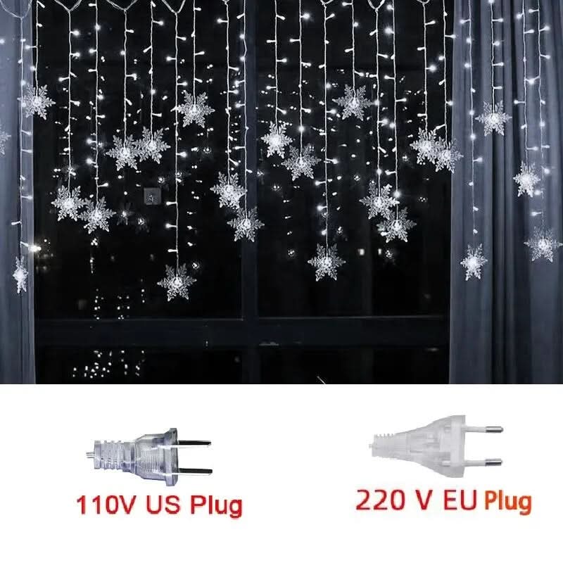 LED Curtain Lights Christmas Decoration Snowflakes