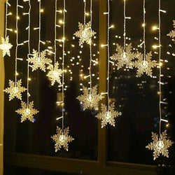 Snowflake LED Curtain Lights – Christmas Magic in Every Detail ❄️✨🎄
