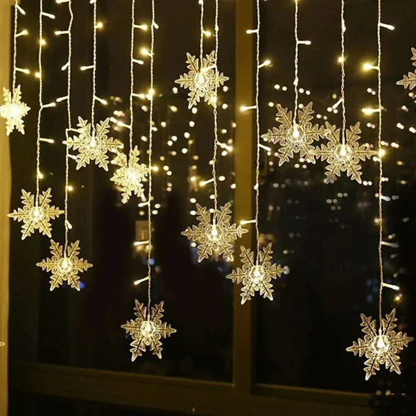 Snowflake LED Curtain Lights – Christmas Magic in Every Detail ❄️✨🎄