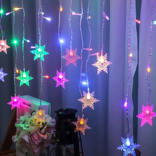 LED Curtain Lights Christmas Decoration Snowflakes