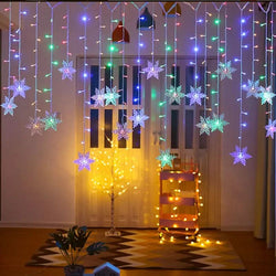 Snowflake LED Curtain Lights – Christmas Magic in Every Detail ❄️✨🎄
