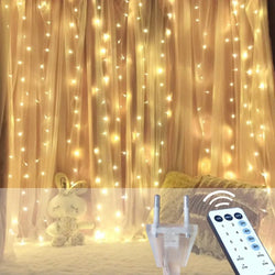 Christmas LED Fairy Curtain Lights with Remote Control ✨🎄