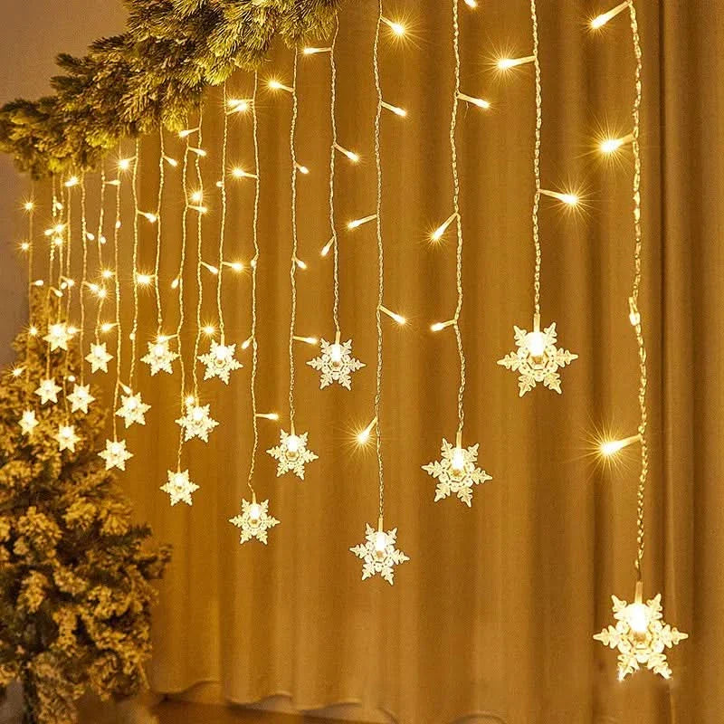 LED Curtain Lights Christmas Decoration Snowflakes