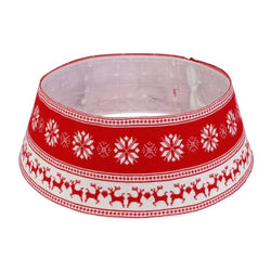 PVC Base Christmas Tree Skirt with Snowflake and Reindeer – 60×30 cm