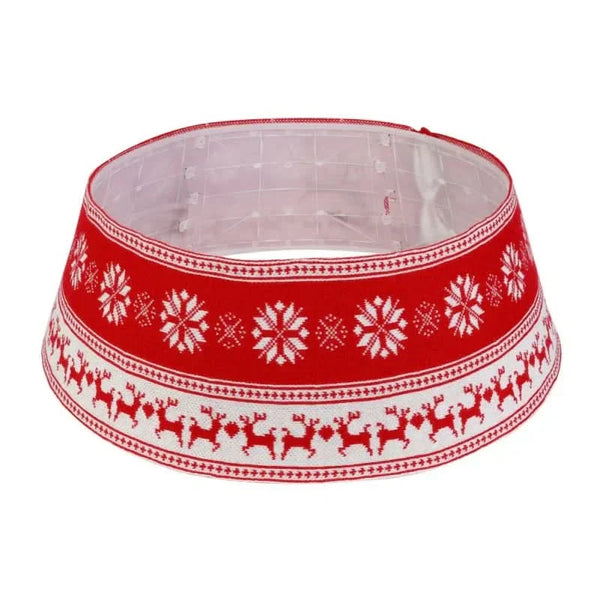 PVC Base Christmas Tree Skirt with Snowflake and Reindeer – 60×30 cm