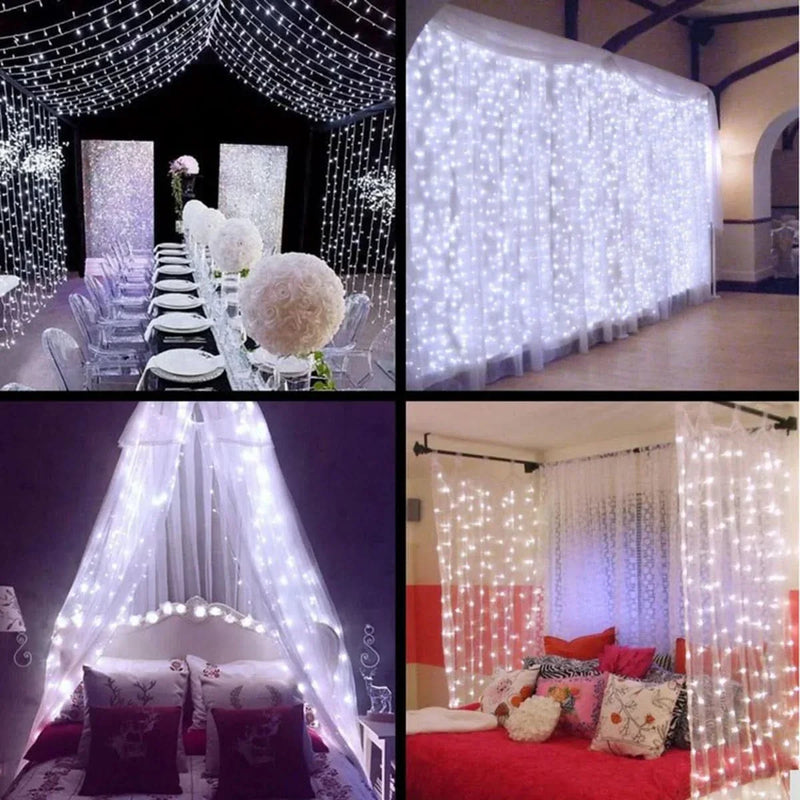 Christmas LED Fairy Curtain Lights with Remote Control ✨🎄