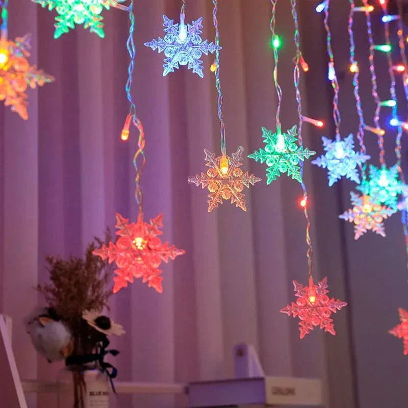 Snowflake LED Curtain Lights – Christmas Magic in Every Detail ❄️✨🎄