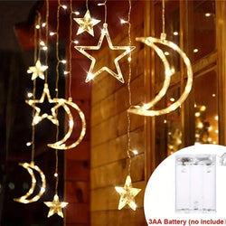Star & Moon LED Solar Fairy Lights – Christmas Charm ✨