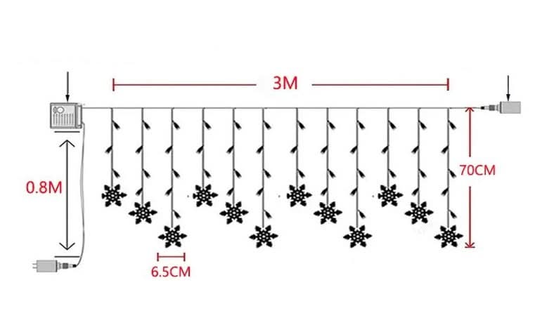 LED Curtain Lights Christmas Decoration Snowflakes