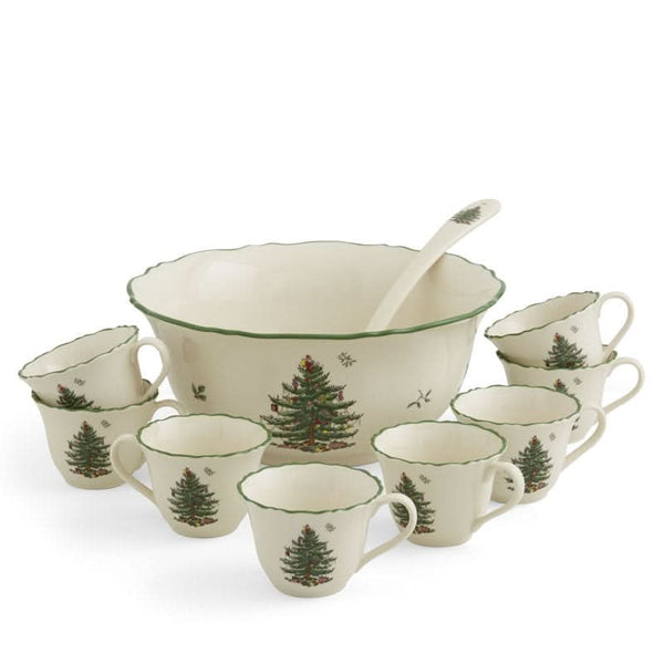 10-Piece Porcelain Set – Christmas Tree Pattern
