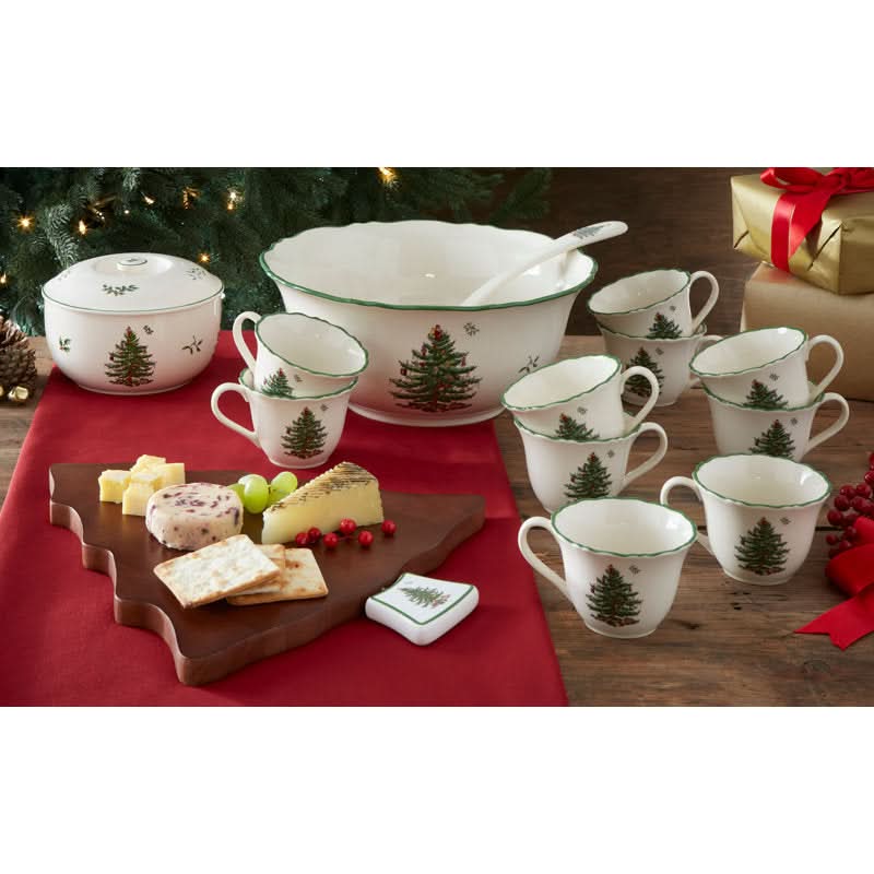 10-Piece Porcelain Set – Christmas Tree Pattern