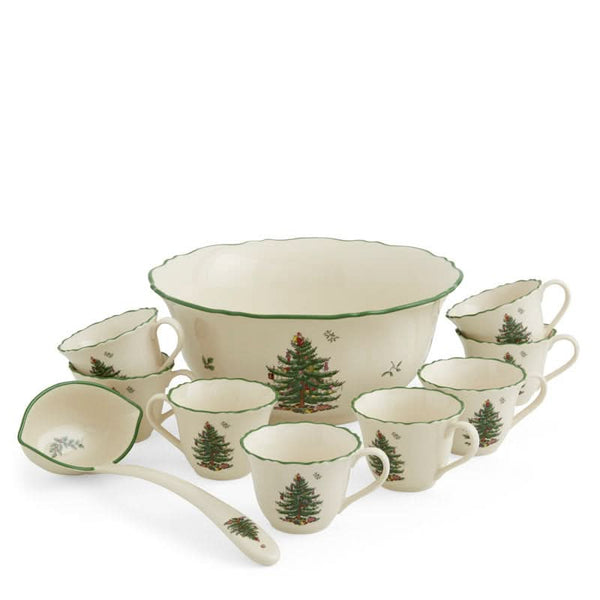 10-Piece Porcelain Set – Christmas Tree Pattern