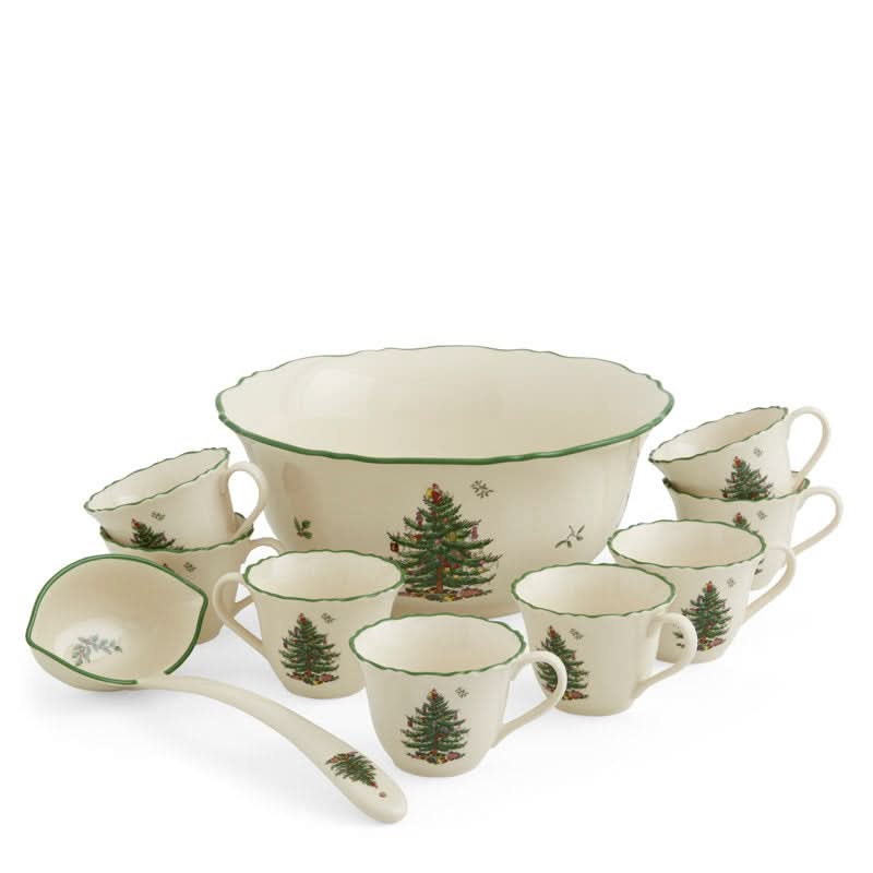 10-Piece Porcelain Set – Christmas Tree Pattern