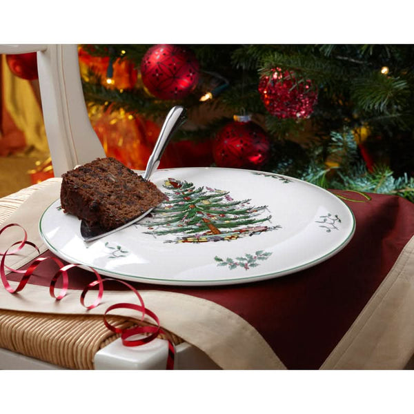 Cake Plate and Server Set – Christmas Tree Pattern