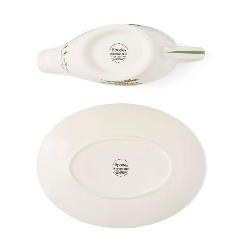 Teapot + Saucer Set – Christmas Tree Pattern