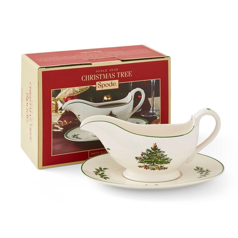 Teapot + Saucer Set – Christmas Tree Pattern