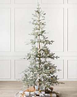 Nevada Christmas Tree with Frosted Branches, Metal Stand, and Built-in Micro LEDs