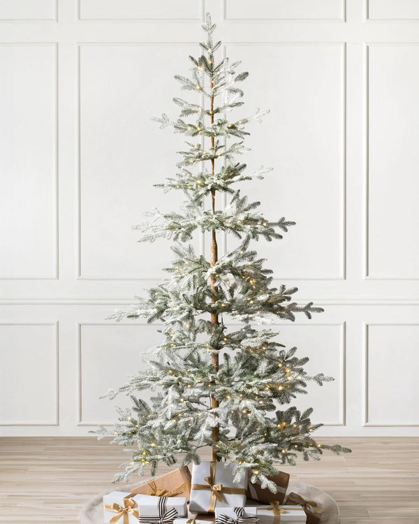 Nevada Christmas Tree with Frosted Branches, Metal Stand, and Built-in Micro LEDs