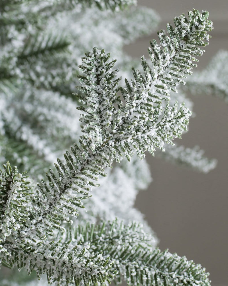 Nevada Christmas Tree with Frosted Branches, Metal Stand, and Built-in Micro LEDs