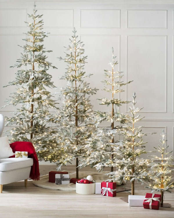 Nevada Christmas Tree with Frosted Branches, Metal Stand, and Built-in Micro LEDs