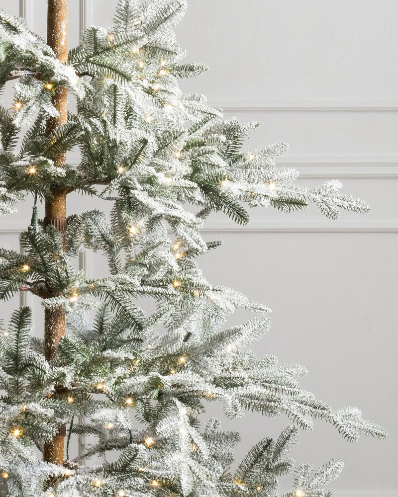 Nevada Christmas Tree with Frosted Branches, Metal Stand, and Built-in Micro LEDs