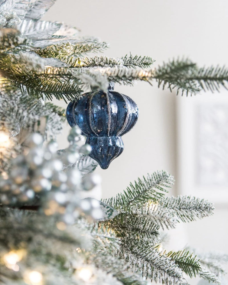 Nevada Christmas Tree with Frosted Branches, Metal Stand, and Built-in Micro LEDs