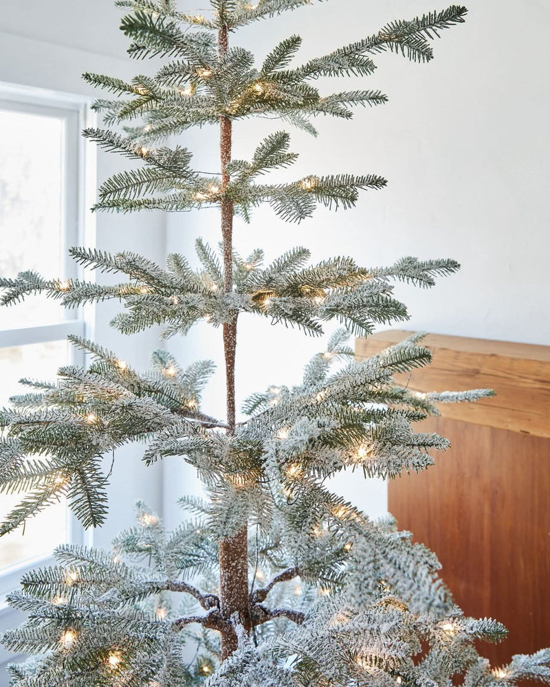 Nevada Christmas Tree with Frosted Branches, Metal Stand, and Built-in Micro LEDs
