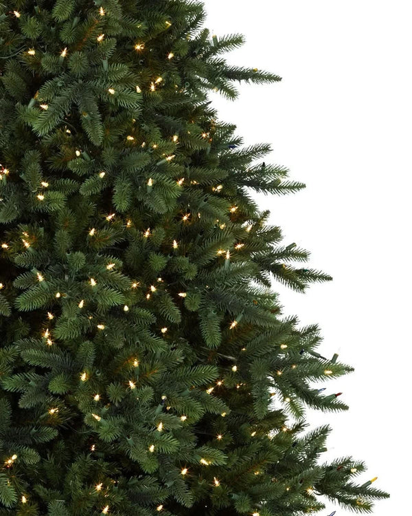 California Baby Redwood Christmas Tree with Hinged Branches, Metal Stand, and Built-in Micro LEDs