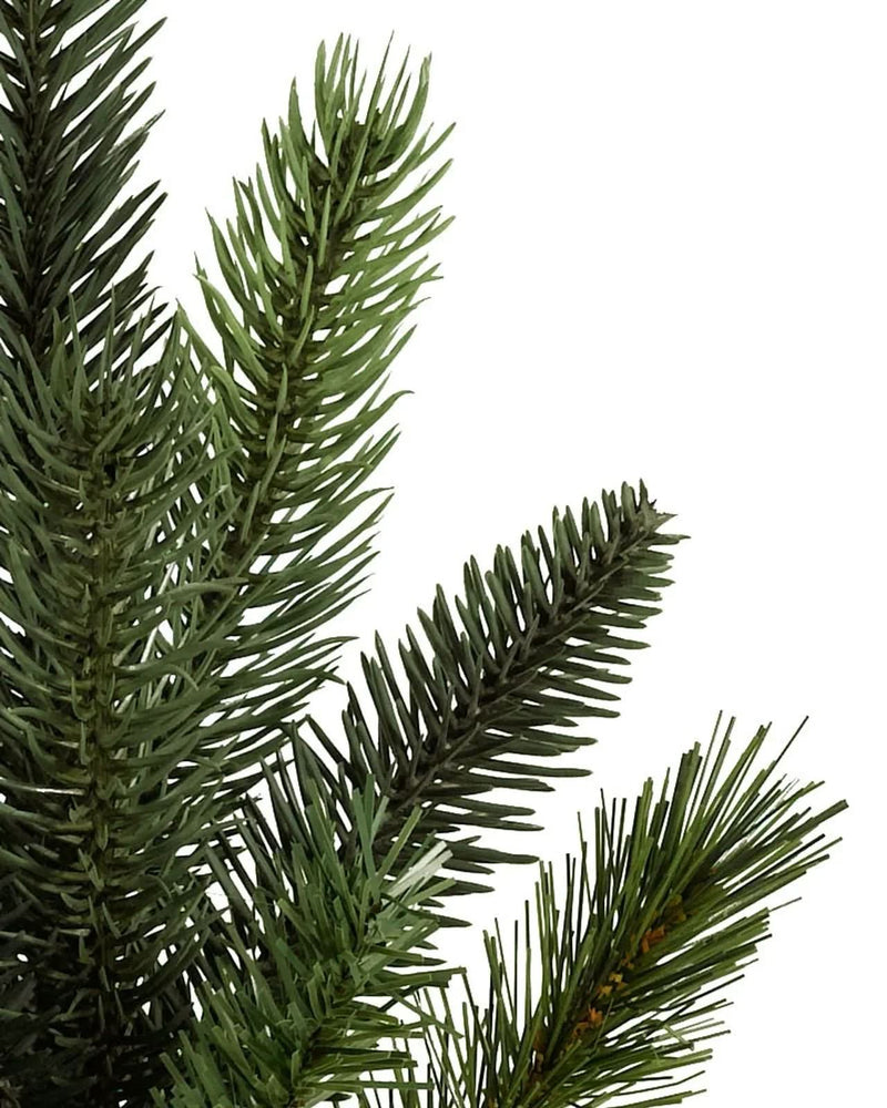 California Baby Redwood Christmas Tree with Hinged Branches, Metal Stand, and Built-in Micro LEDs
