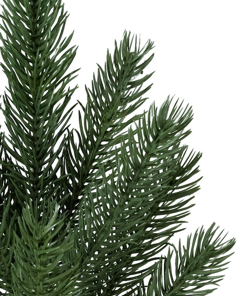 Fir Christmas Tree with Hinged Branches, Metal Stand, and Built-in Colorful Micro LEDs