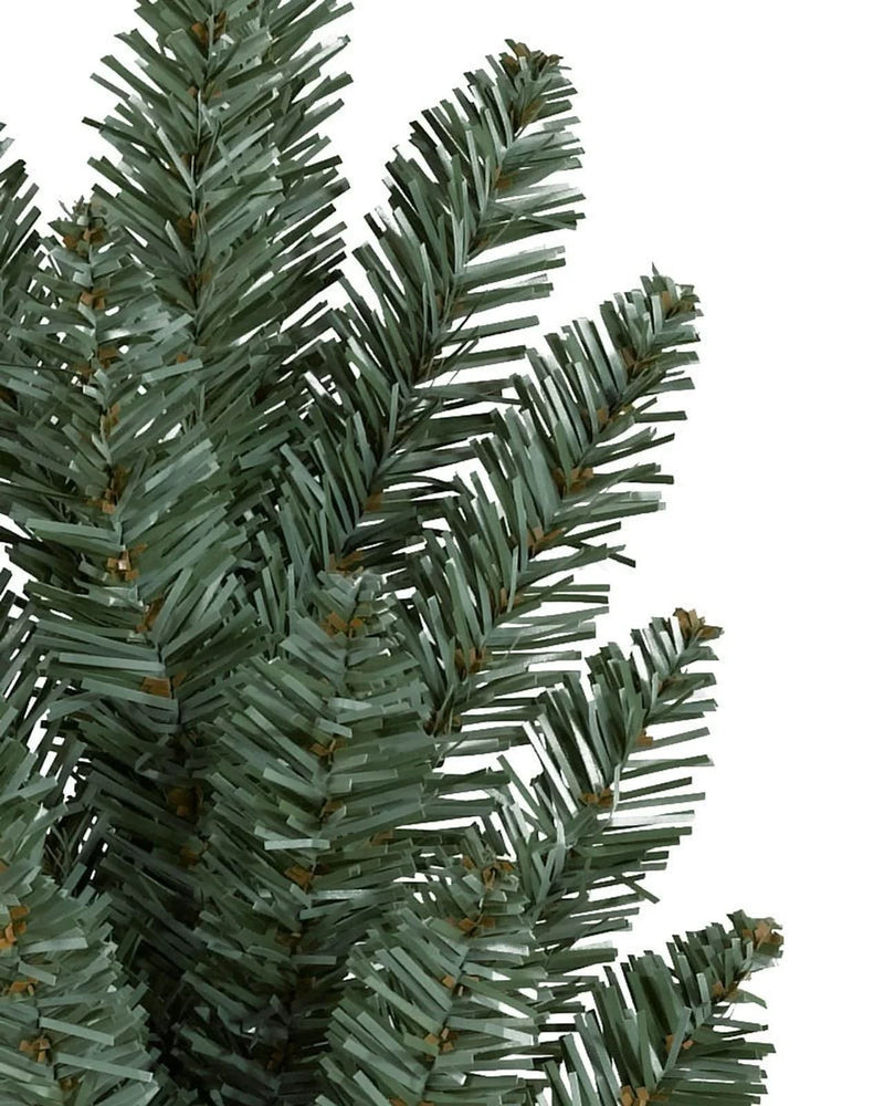 Classic Blue Spruce Christmas Tree with Hinged Branches, Metal Stand, and Built-in Micro LEDs