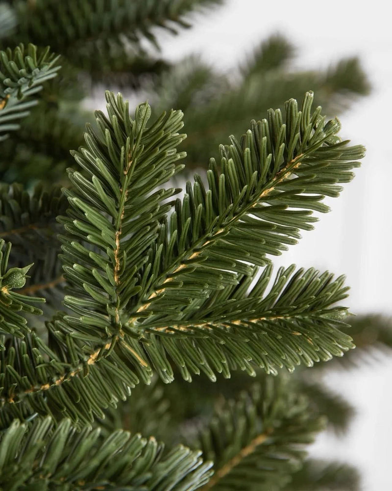 Traditional Green Christmas Tree with Hinged Branches, Metal Stand, and Built-in Micro LEDs