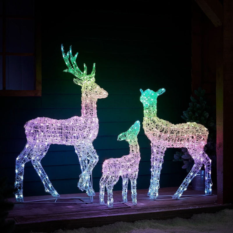 Set of LED Illuminated Reindeer with Smart RGB and Wi-Fi Control