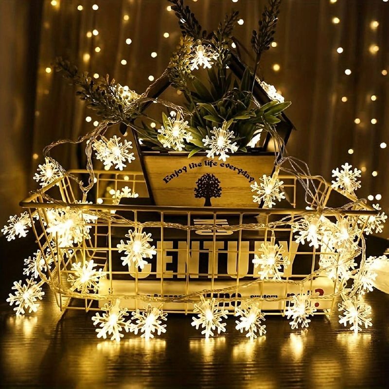 Snowflake LED Curtain Lights – 3 Meters ❄️✨🎄