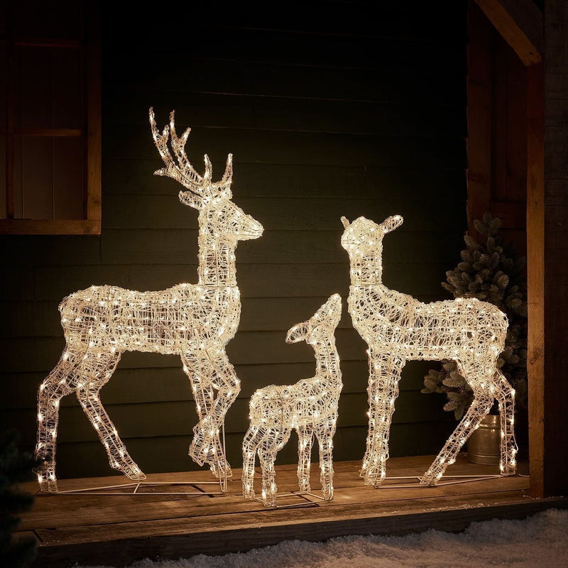 Set of LED Illuminated Reindeer with Smart RGB and Wi-Fi Control