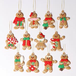Christmas Tree Decoration Gingerbread Man Pendant 25 Pieces