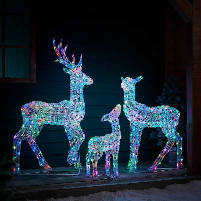 Set of LED Illuminated Reindeer with Smart RGB and Wi-Fi Control