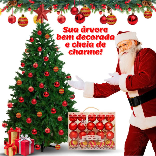 20-Piece Large 6cm Christmas Ball Ornament Set, Matte with Glitter Decorations