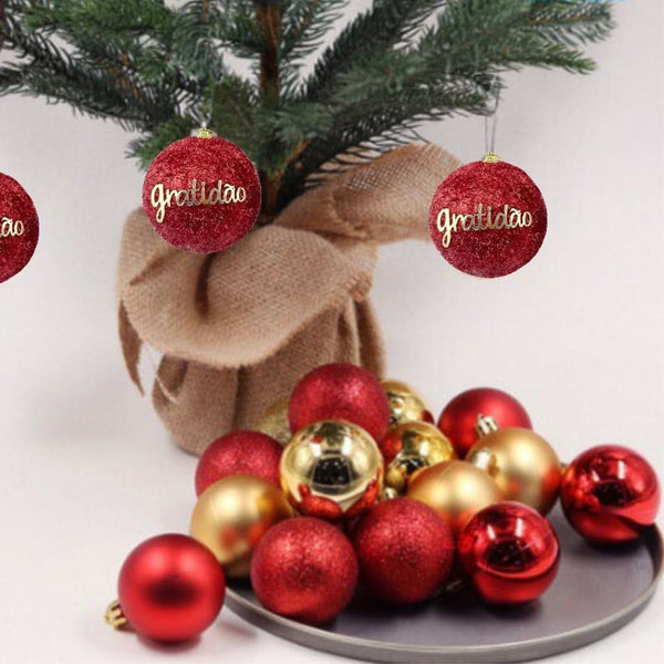 30-Piece Christmas Ball Ornament Set - 8/6 cm, Assorted Colorful Balls