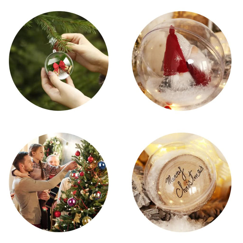 30 Christmas Ball Ornaments Acrylic Spheres for Photos and Party Favors 6.5 cm