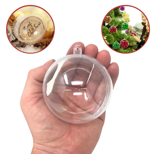 30 Christmas Ball Ornaments Acrylic Spheres for Photos and Party Favors 6.5 cm