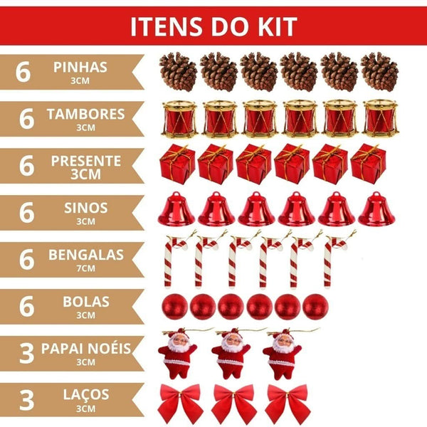 43-Piece Christmas Tree Decoration Kit with Stars and Balls