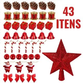 43-Piece Christmas Tree Decoration Kit with Stars and Balls