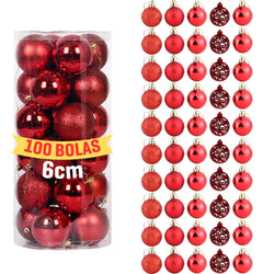 100-Piece 6cm Christmas Tree Ball Ornament Kit