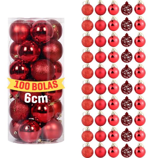 100-Piece 6cm Christmas Tree Ball Ornament Kit